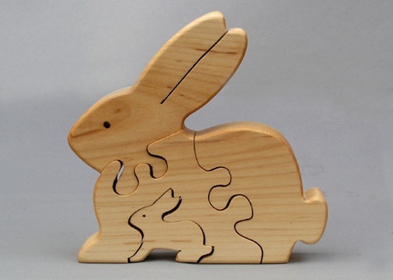 Rabbit Puzzle Wooden Toy For Kids Boys And Girls Wood Toys