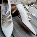 CLEARANCE!!! Vintage ITALIAN Heels, Leyla Mitra Brand, Size 6M, Suede & Leather Strappy Taupe, 3 Buckling Straps 2.5" heels Gorgeous