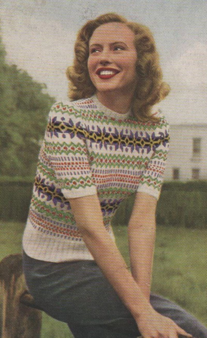 Vintage Fair Isle Knitting Pattern Book circa 1940's