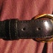 SALE- Heavy gold chain and leather belt