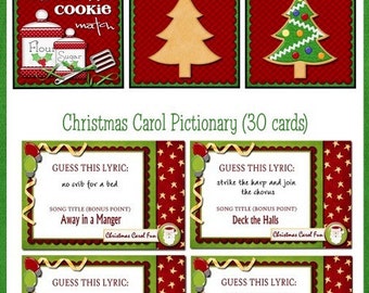 Christmas Carol Pictionary Printable by mycomputerismycanvas