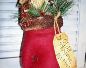 Primitive Christmas Old Thyme Mitten