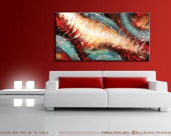 Abstract Painting Modern ORIGINAL Acrylic Fine Art 48x24 by FARIAS