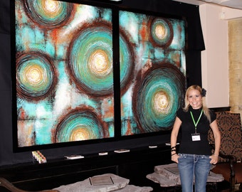 60x96 TEXTURED Abstract Painting Modern ORIGINAL Huge 5ft x 8ft Canvas Acrylic Fine Art by Maria Farias