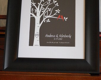 Song Lyrics Wedding Gift, First Anniversary, Wedding Gift with Carved Initials and Custom Song Lyrics - Names/Wedding Date, 8x10 Print