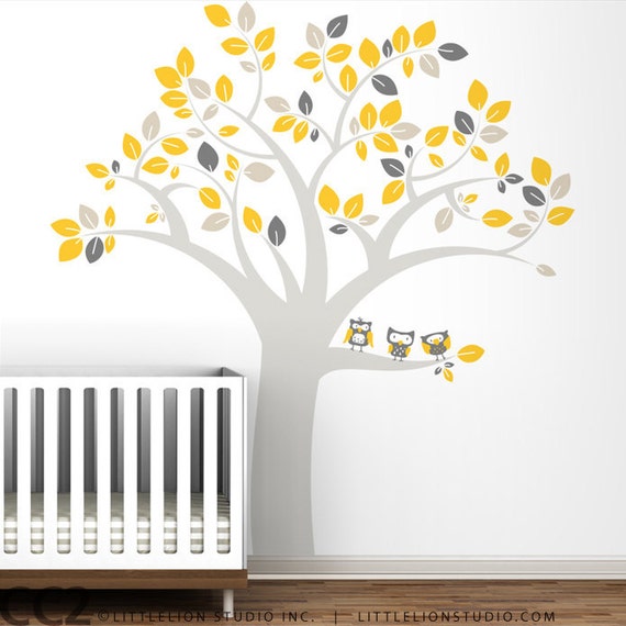 Items similar to Owl Tree Extra Large Wall Decal Fun, large owl tree