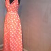 Blood Orange Sleeveless Maxi Dress / Retro Ruffled Hawaiian Dress