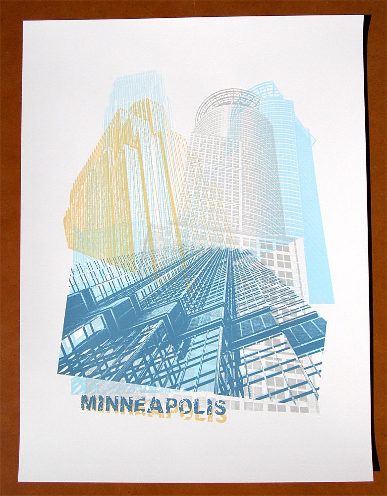Minneapolis Screen Print Poster by dogfishmedia on Etsy