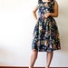 Vintage inspired dress bridesmaid dress Midnight in the Garden - Made to measure -Reserved for Joanne
