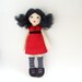 rag doll, gothic rag doll, red dress, green eyes
