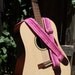 Guitar Strap - Handwoven - Adjustable - Pink offset pattern