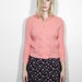SALE vintage 70's cotton candy pink button up sweater women's bubble gum pink grunge retro