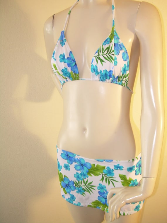 Items similar to womens swimsuit, matching skirt, hawaiian print bikini