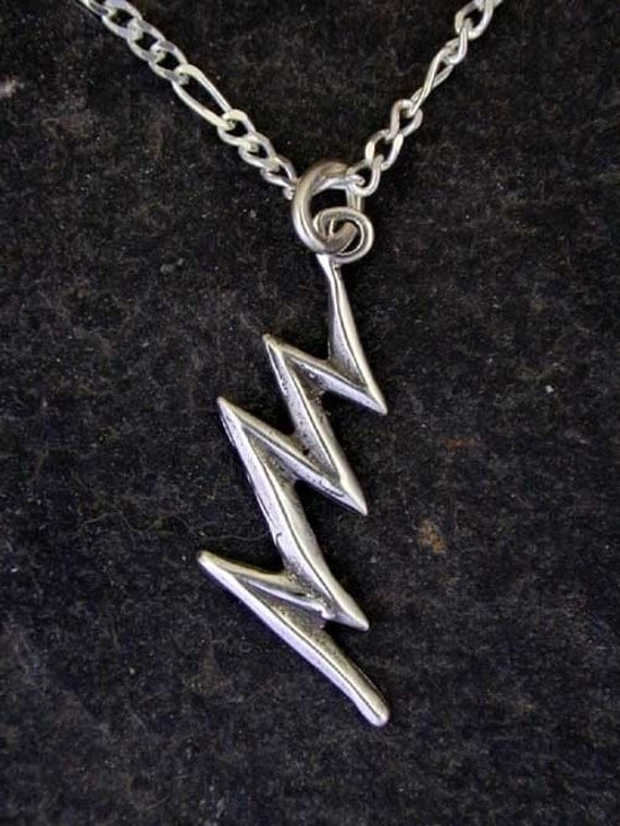 Sterling Silver Lightning Bolt Pendant on a Sterling Silver