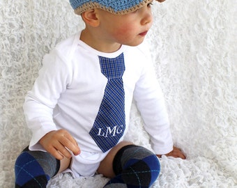 Round One Newsboy Hat with Visor Brim- Cotton Made to Order blue tan