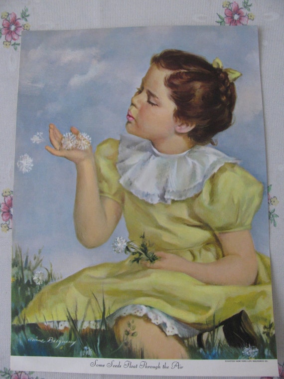 Vintage Girl Flower Print by Ariane Beigneux