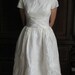 50s Wedding Dress Chiffon Ivory Embroidered Party/ Prom Dress XXS to XS