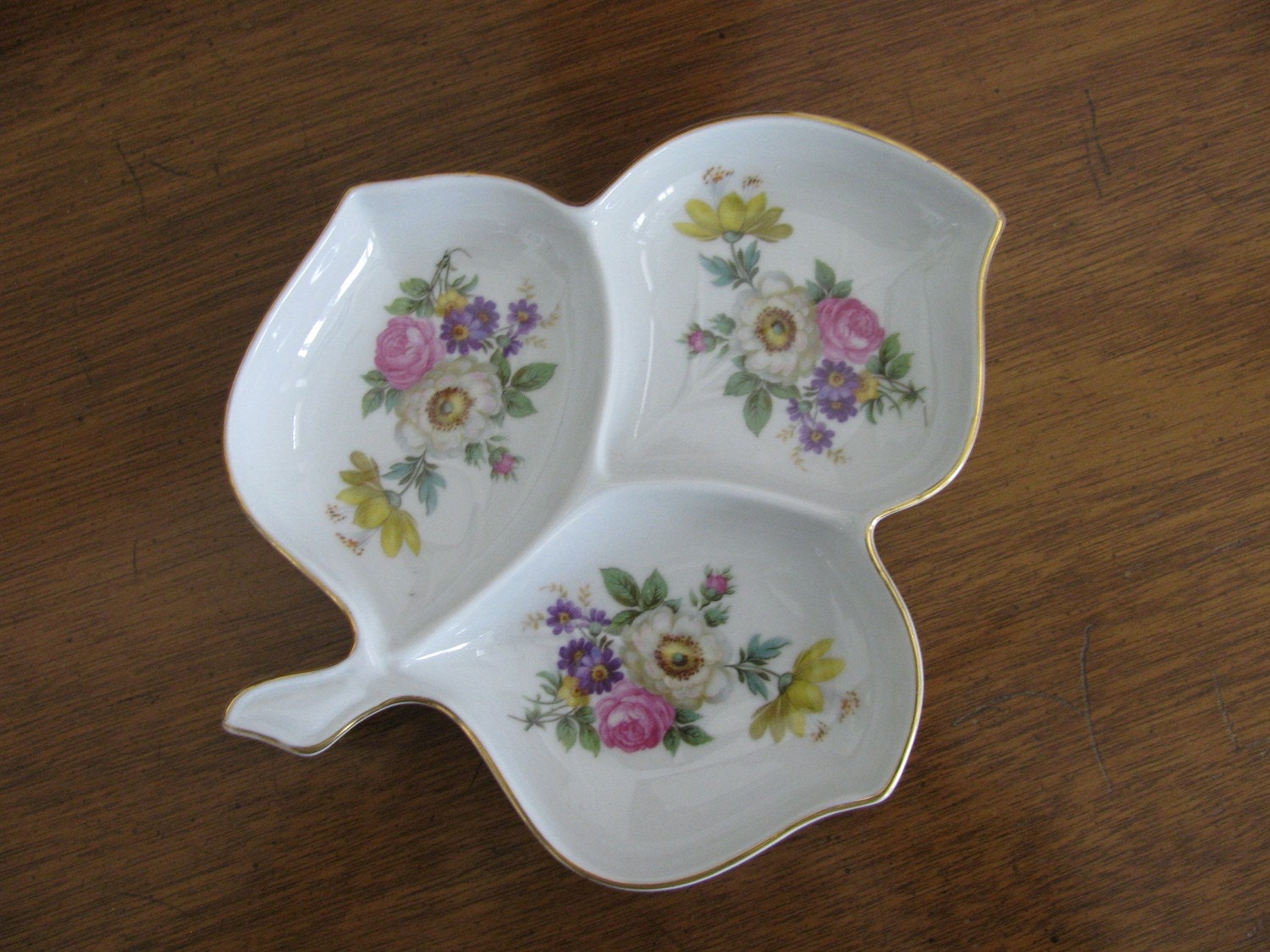 Divided Serving Dish Mitterteich Bavaria Porcelain Vintage Nut / Candy