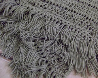 Short Fringe on Bedroom Home Decor Bed Throw Blanket Lap Warmer, YOU CHOOSE Afghan and Matching Fringe Colors, Length