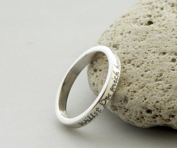 Items similar to Custom engraved band ring 
