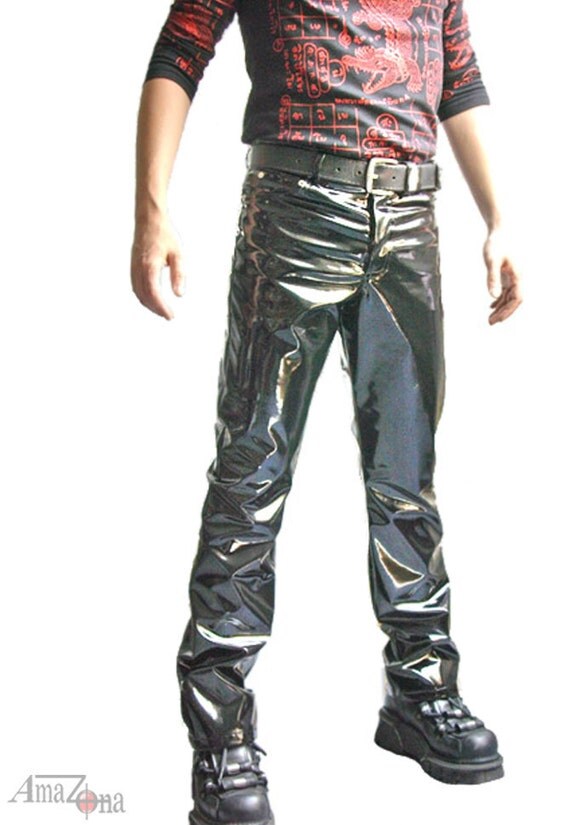 patent leather jeans