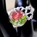 Pretty Red Rose Glass Cabochon Ring