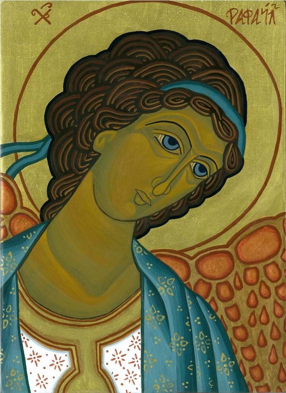 Icon of the Angel Raphael Print Catholic Religious Art