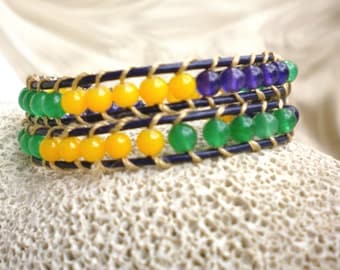 mardi gras bracelet