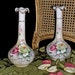Pair of Porcelain Bud Vases With Handpainted Roses From 40s or 50s