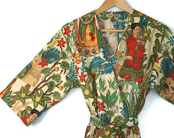 Kimono Robe. Dressing Gown. Kimono. Frida Kahlo. BACKORDERED until LATE AUGUST.