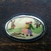 Vintage Dutch embroidery brooch with windmill and lovers circa 1960's / English Shop