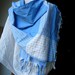 Pure cotton summer sky blue, white cloud, upcycled shawl, wrap, dupata, sarong, beach wear, fashion