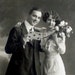 Antique Victorian Sweethearts Real Photo Postcard, Man and Woman, Wedding, Vintage c1910