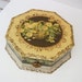 Antique Dresser Box, Victorian Decor, Celluloid Box, Octagon, Still Life Art , Yellow - Brown - Green