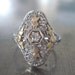 Antique Diamond Ring- Edwardian Filigree Engagement Ring- Unique Engagement-Right Hand Ring - Antique Vintage Wedding Ring - Promise
