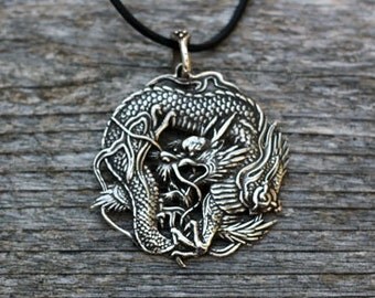 Celestial Dragon Pendant in Sterling Silver