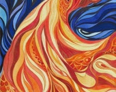 Items similar to Phoenix Painting ABSTRACT Original Watercolor Painting