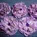 Beautiful Book Page Flowers, hint of purple shimmer with gems