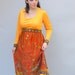 Vintage 1970s Dress - Golden Rose - Seventies Plus Size Floral Print Maxi Dress
