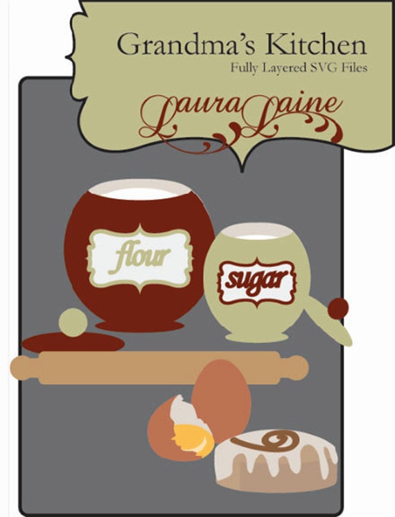 Download Items similar to Grandma's Kitchen SVG Electronic Cut ...