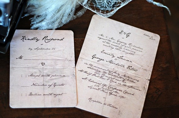 Items similar to Handwritten Letter Wedding Invitations /// Mr Darcy