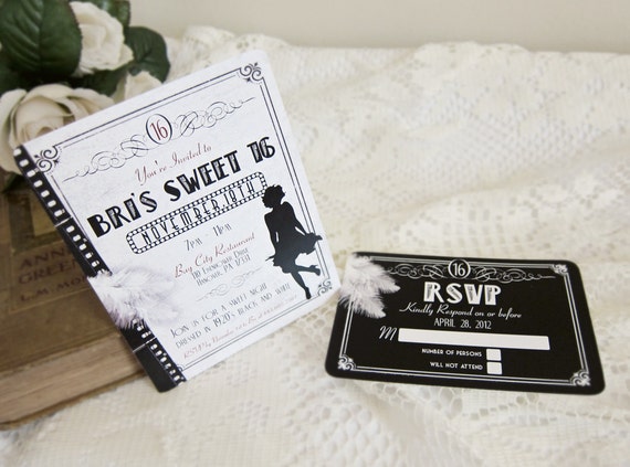 Old Hollywood Sweet 16 Invitations 6