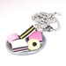 Liquorice Allsorts Necklace ( funky jewelry silver polymer clay mini food cute sweet girl handmade )