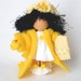 Yellow Bath Robe Clothespin Art Doll Bath Time Satin Nightie - Pegtales In Hot Water