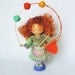 Knitter Art Doll, Clothespin Doll, Knitting Peg Doll, Juggling Yarn Balls, Pegtales Crafter Series