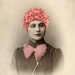 Peppermint Girl, Red and White Christmas Decor, Altered Antique Portrait Print