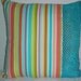 Girl's Clearance Pillow - Girls Decorative Accent Throw Pillow - Bold Stripe and Sequin with Bead Trim