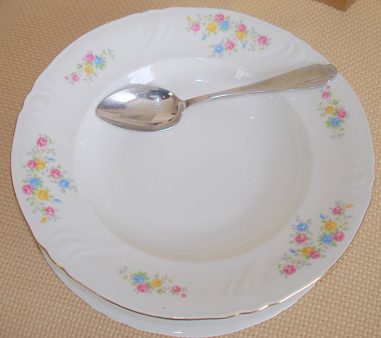 Antique Dinner Plate & Soup Bowl. Heinrich Winterling. Bavarian