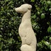 Vintage Stone SITTING GREYHOUND STATUE Garden Art w/ Old World Detail (c)