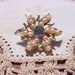 Edelweiss Flower Pearl and Rhinestone Vintage Brooch